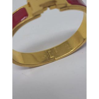 Hermès Red Enamel Gold-plated Clic Clac H bracelet PM