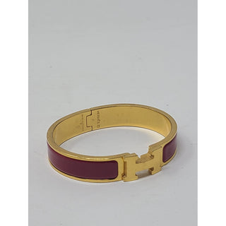 Hermès Red Enamel Gold-plated Clic Clac H bracelet PM