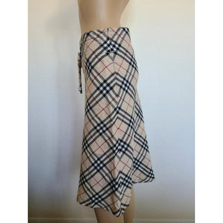 Burberry Brown Multicolor Nova Check Plaid Skirt 42 IT