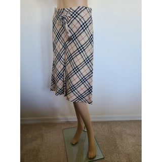 Burberry Brown Multicolor Nova Check Plaid Skirt 42 IT