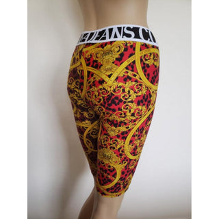 Versace Jeans Couture Gold multicolor printed shorts 38 IT