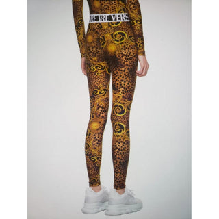 Versace Jeans Couture brown multicolour Baroque print leggings 38 IT