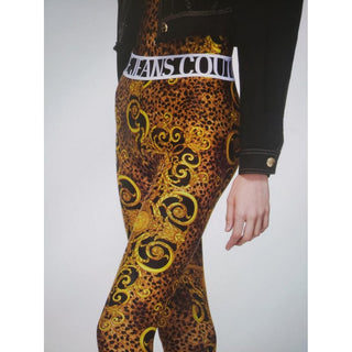 Versace Jeans Couture brown multicolour Baroque print leggings 38 IT