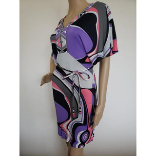 Emilio Pucci Purple Multicolor Signature Print Mini Dress 4 US