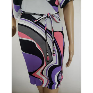 Emilio Pucci Purple Multicolor Signature Print Mini Dress 4 US