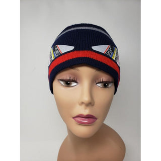 Fendi Navy multicolor FF Logo Printed wool headband M sz