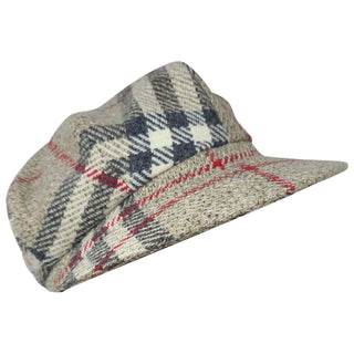 Burberry Brown multicolor Nova Check plaid wool newsboy hat M sz