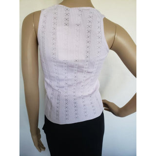 Chanel Light Pink Interlocking CC Print Sleeveless Top 36 FR