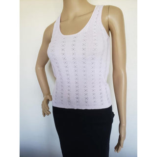 Chanel Light Pink Interlocking CC Print Sleeveless Top 36 FR