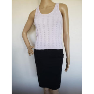 Chanel Light Pink Interlocking CC Print Sleeveless Top 36 FR