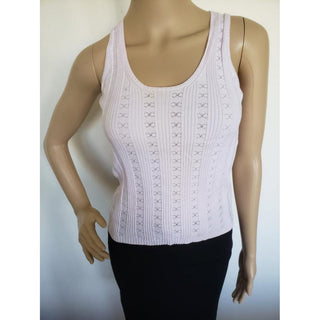 Chanel Light Pink Interlocking CC Print Sleeveless Top 36 FR