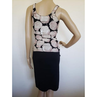 Chanel Black Sleeveless Camellia CC Logo Printed Top S sz