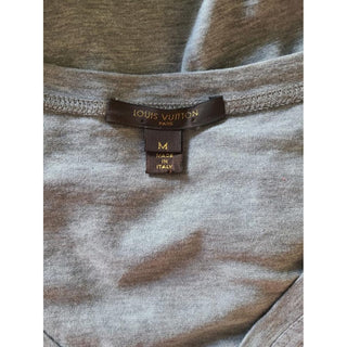 Louis Vuitton Grey cotton long-sleeved top with logo embroidery M sz