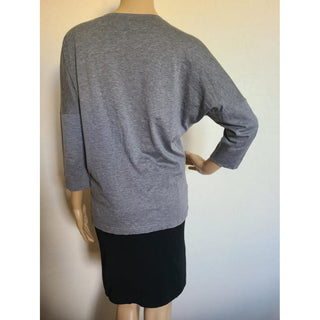 Louis Vuitton Grey cotton long-sleeved top with logo embroidery M sz