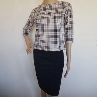 Burberry Brown Multicolor Nova Check Plaid Top M sz