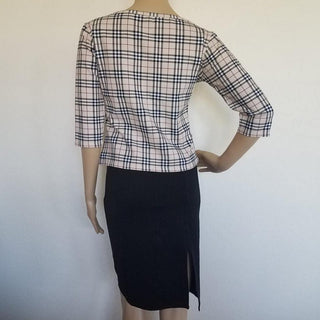 Burberry Brown Multicolor Nova Check Plaid Top M sz