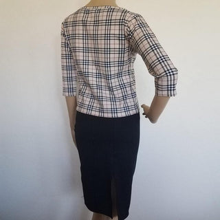 Burberry Brown Multicolor Nova Check Plaid Top M sz