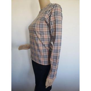 Burberry Brown Multicolor Nova Check Plaid Top M sz