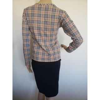 Burberry Brown Multicolor Nova Check Plaid Top M sz