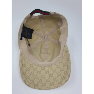 Gucci beige GG Monogram logo baseball cap M sz