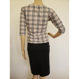 Burberry Brown Multicolor Nova Check Plaid Top S sz