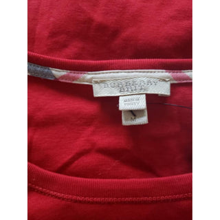 Burberry Red Nova Check Trim Longsleeve Top M sz