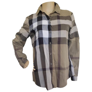 Burberry Brown Multicolor Nova Check Print Shirt S sz