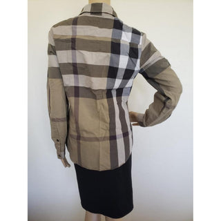 Burberry Brown Multicolor Nova Check Print Shirt S sz