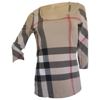 Burberry Brown Multicolor Exploded Check Top M sz