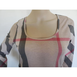 Burberry Brown Multicolor Exploded Check Top M sz