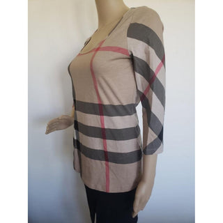 Burberry Brown Multicolor Exploded Check Top M sz