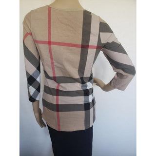 Burberry Brown Multicolor Exploded Check Top M sz