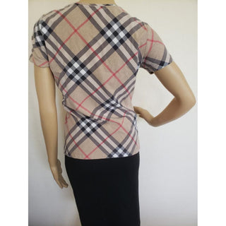 Burberry Brown Multicolor Exploded Check Top M sz