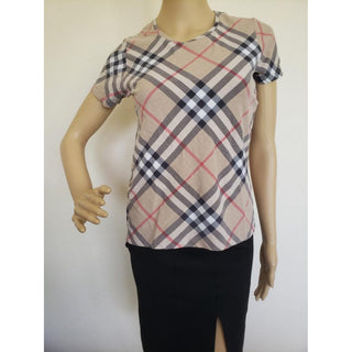 Burberry Brown Multicolor Exploded Check Top M sz