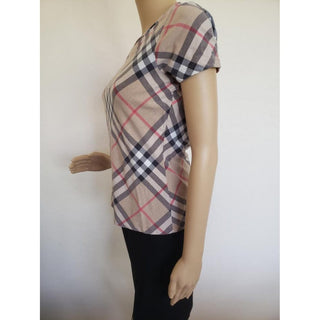 Burberry Brown Multicolor Exploded Check Top M sz