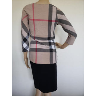 Burberry Brown Multicolor Nova Check Plaid Top M sz