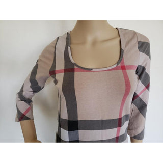 Burberry Brown Multicolor Nova Check Plaid Top M sz