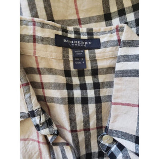 Burberry Beige Multicolor Nova Check Linen Top 4 US