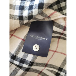 Burberry Beige Multicolor Nova Check Linen Top 4 US