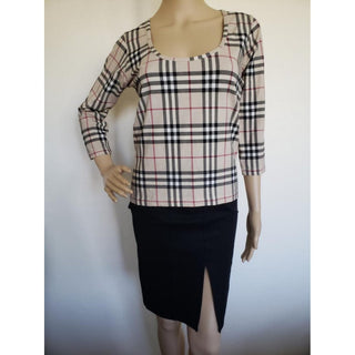 Burberry Brown Multicolor Nova Check Top M sz