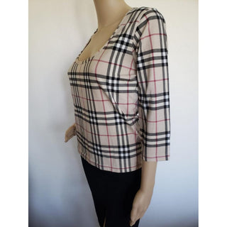 Burberry Brown Multicolor Nova Check Top M sz