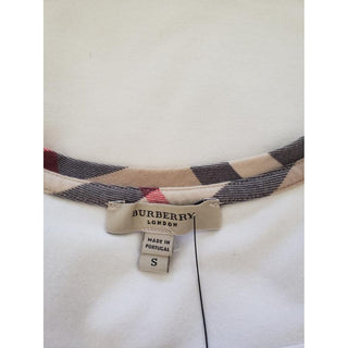 Burberry White Nova Check Trim Sleeveless Top S sz