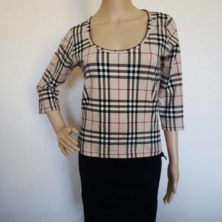 Burberry Beige Multicolor Nova Check Top M sz