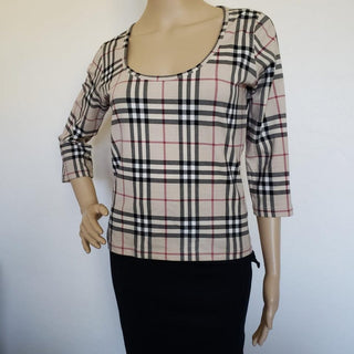 Burberry Beige Multicolor Nova Check Top M sz