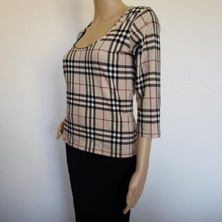 Burberry Beige Multicolor Nova Check Top M sz