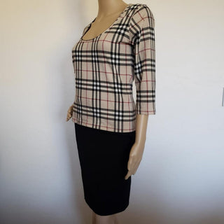 Burberry Beige Multicolor Nova Check Top M sz