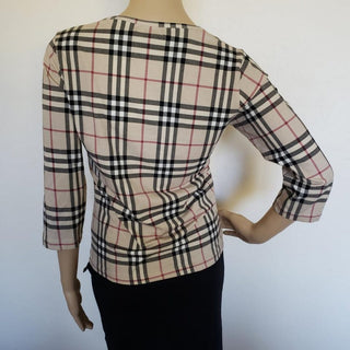 Burberry Beige Multicolor Nova Check Top M sz