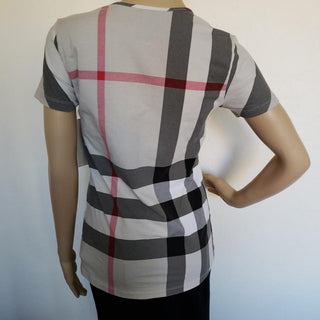 Burberry Beige Multicolor Exploded Check Plaid top M sz