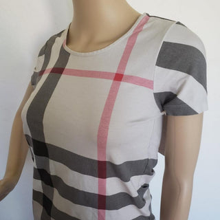 Burberry Beige Multicolor Exploded Check Top S sz