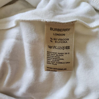 Burberry White Nova Check Trim Longsleeve Top L sz